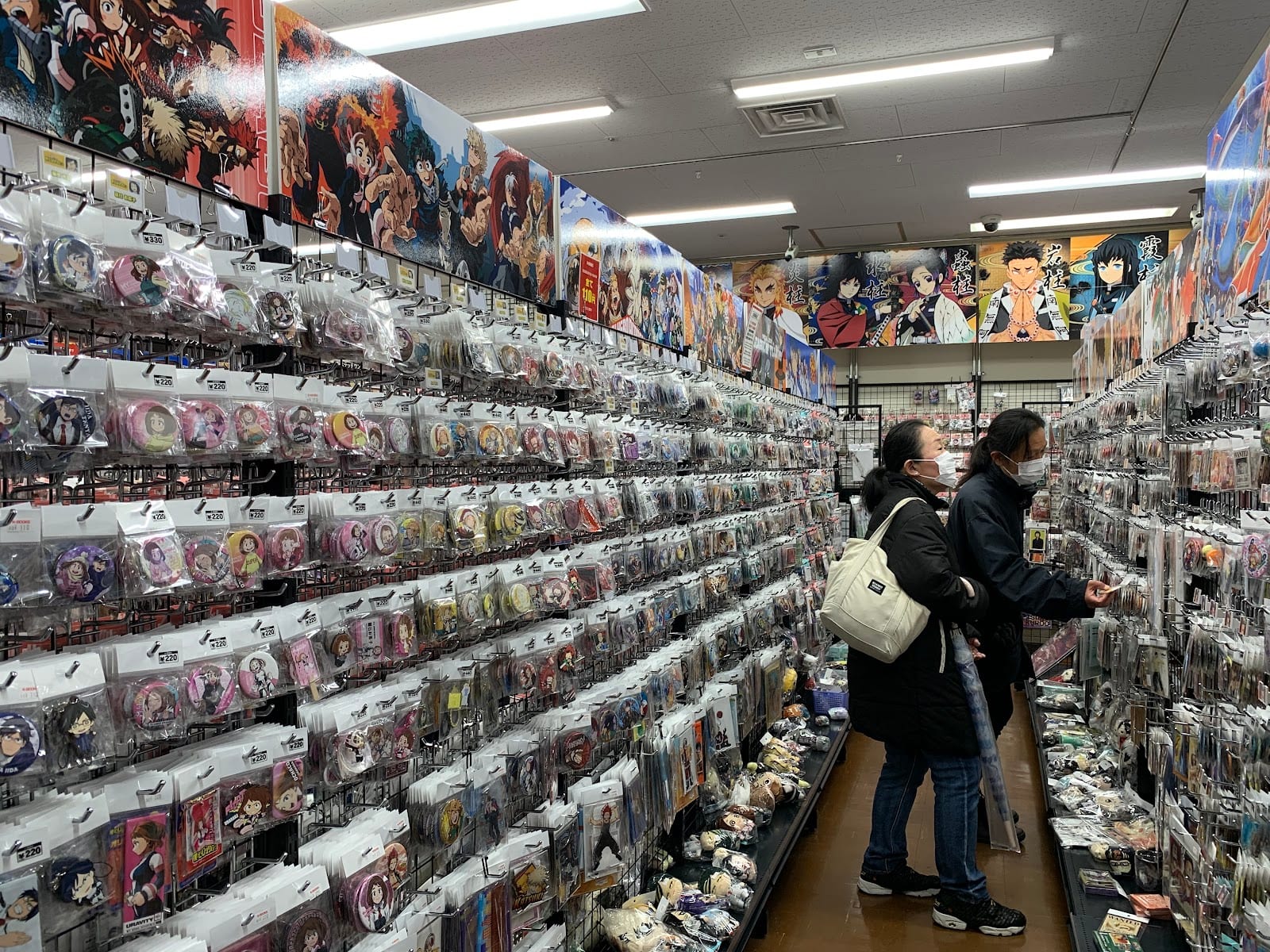 Walls of collectible figures at Akihabara Radio Kaikan.