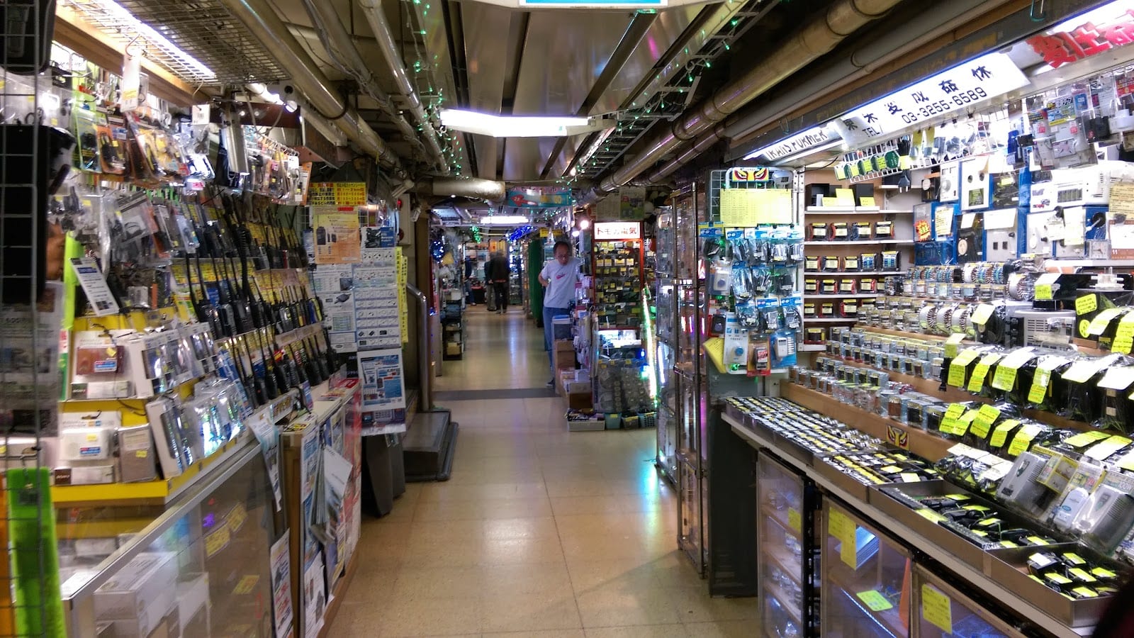 A hobby-shop floor of models and goods in Radio Kaikan.