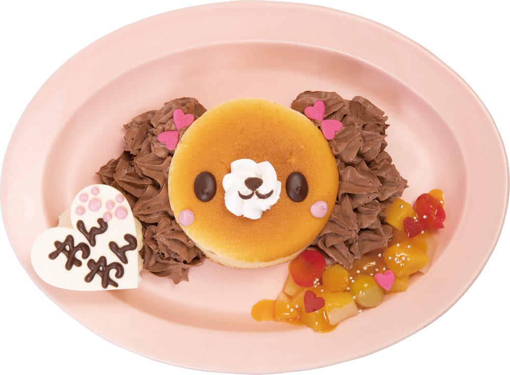 A bear-shaped themed pancake at the @home maid cafe.