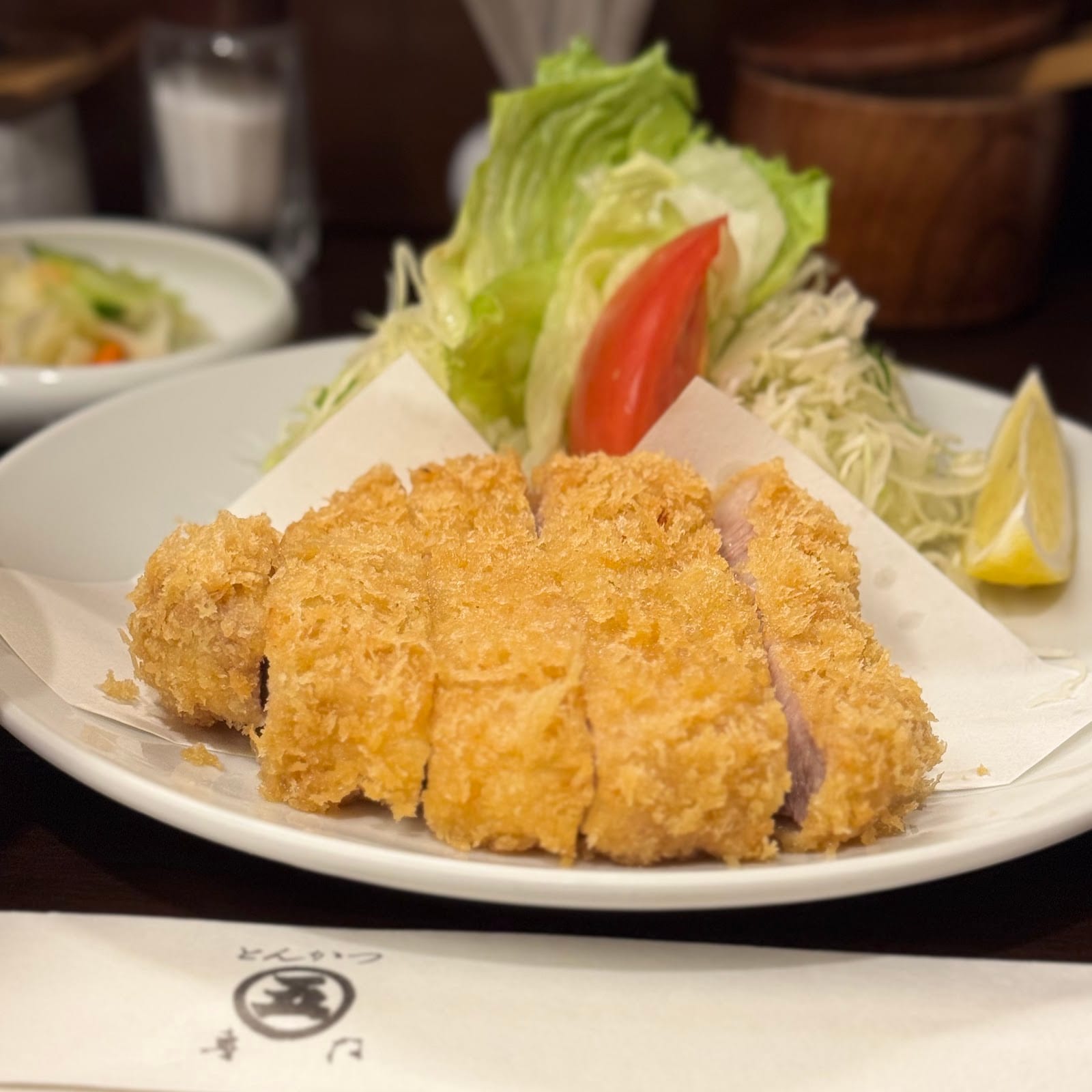 A crisp, sliced pork cutlet at Tonkatsu Marugo.