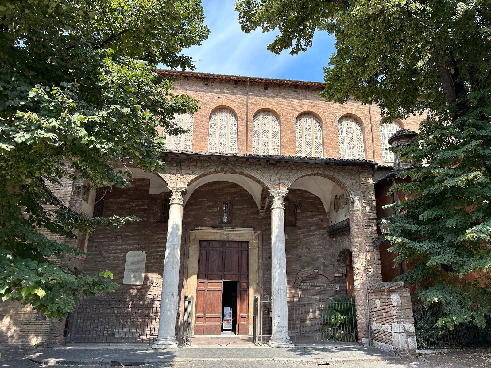 The medieval portico and courtyard at the entrance of Santa Sabina.