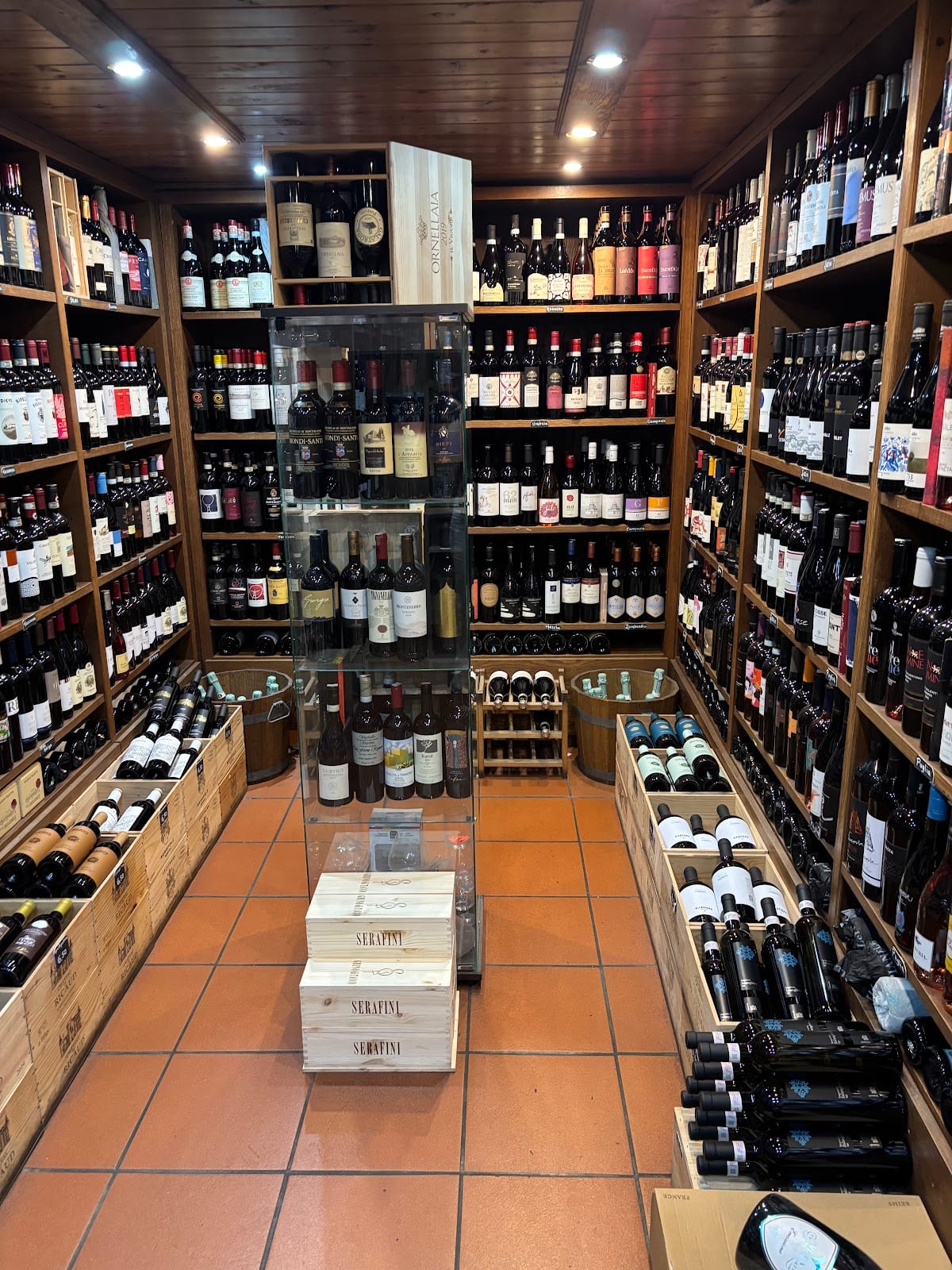 The deep wine selection at Enoteca Palombi in Testaccio.