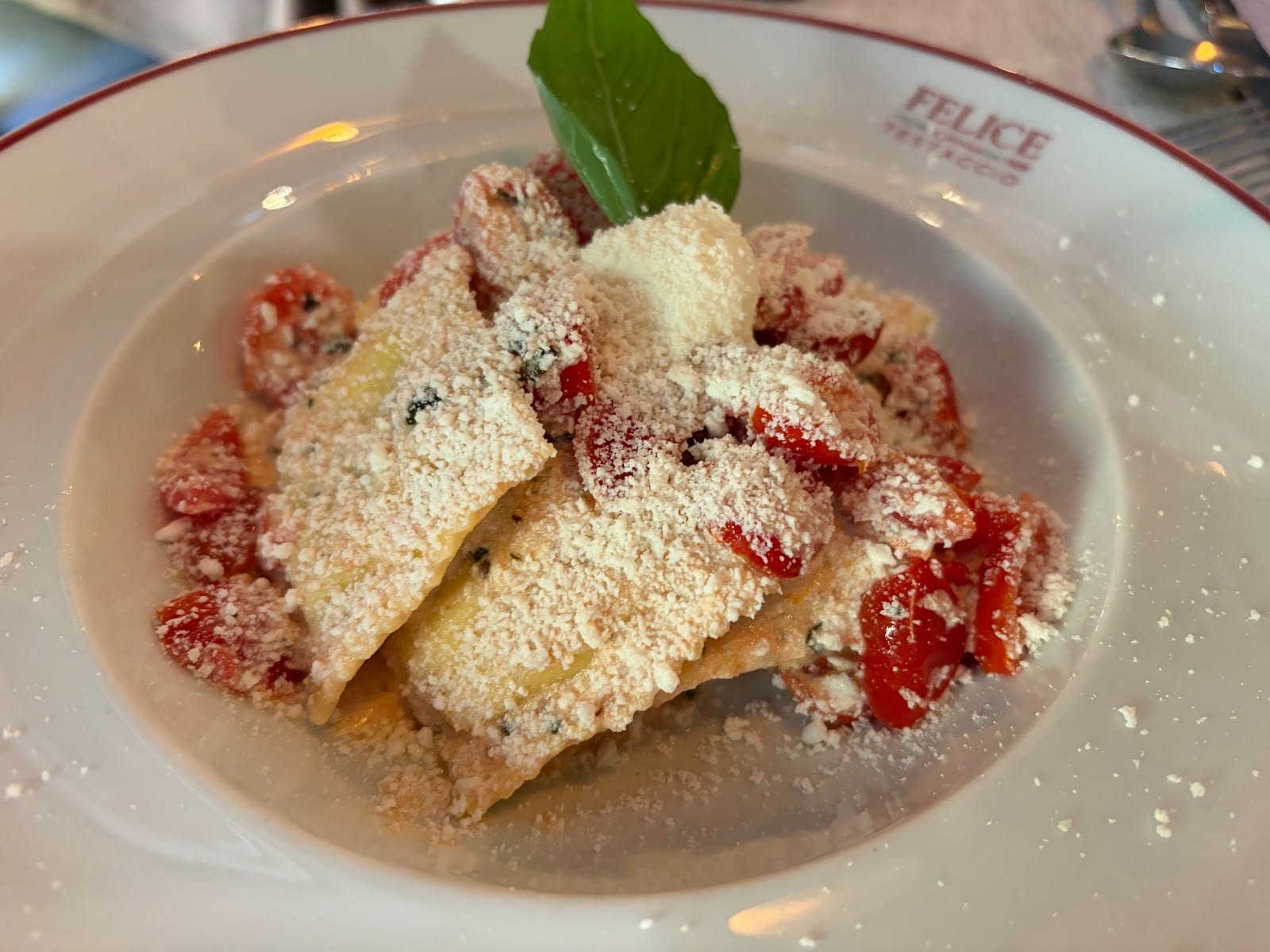 A Roman pasta dish dressed with pecorino at Felice a Testaccio.