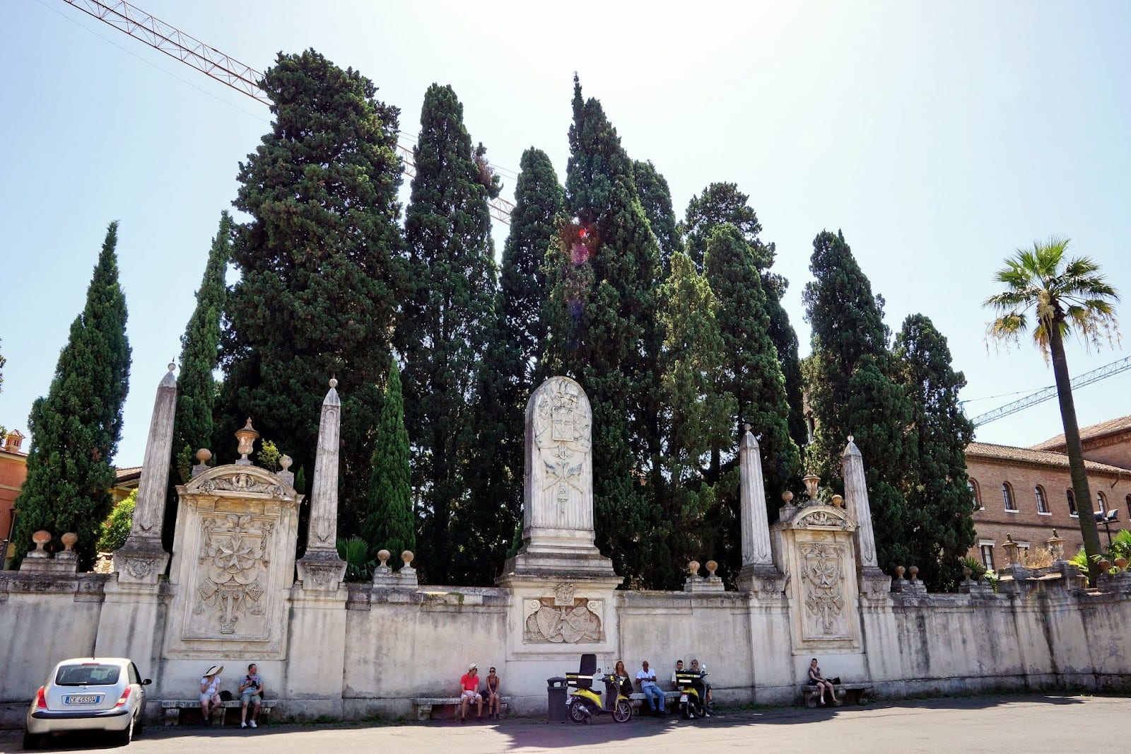 Piranesi's cypresses and obelisks on Piazza dei Cavalieri di Malta.