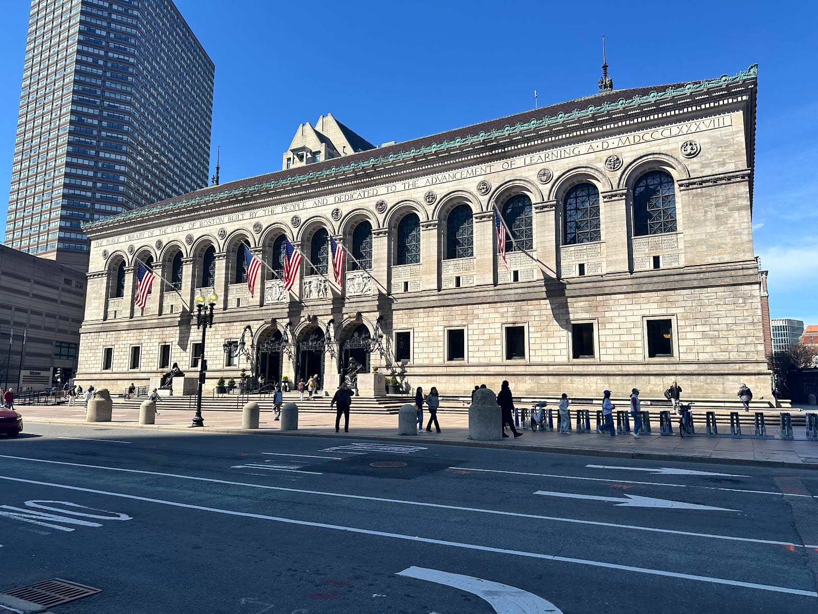 Boston Public Library facade at Copley Square.