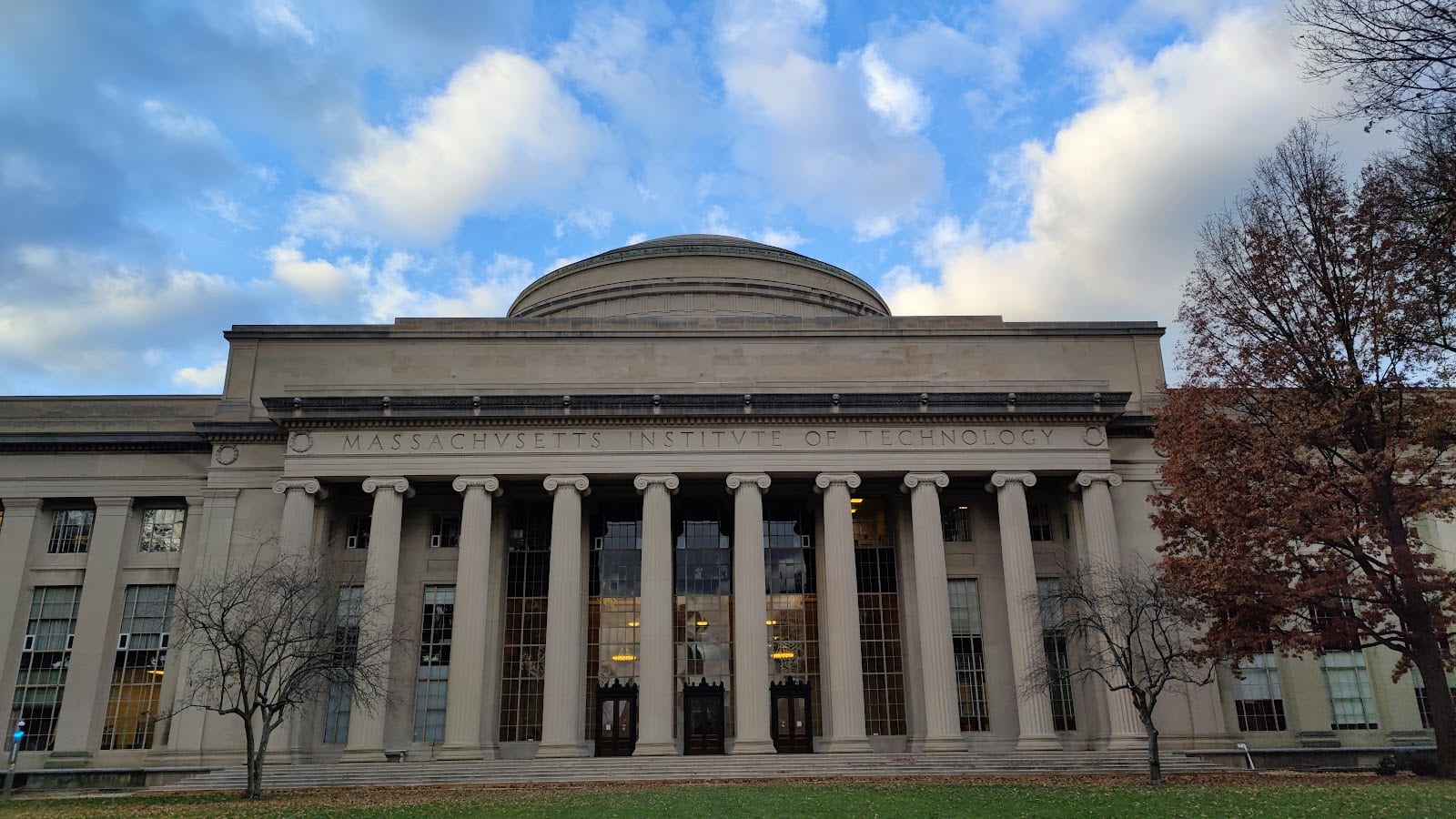 MIT campus building along the Charles River in Cambridge.