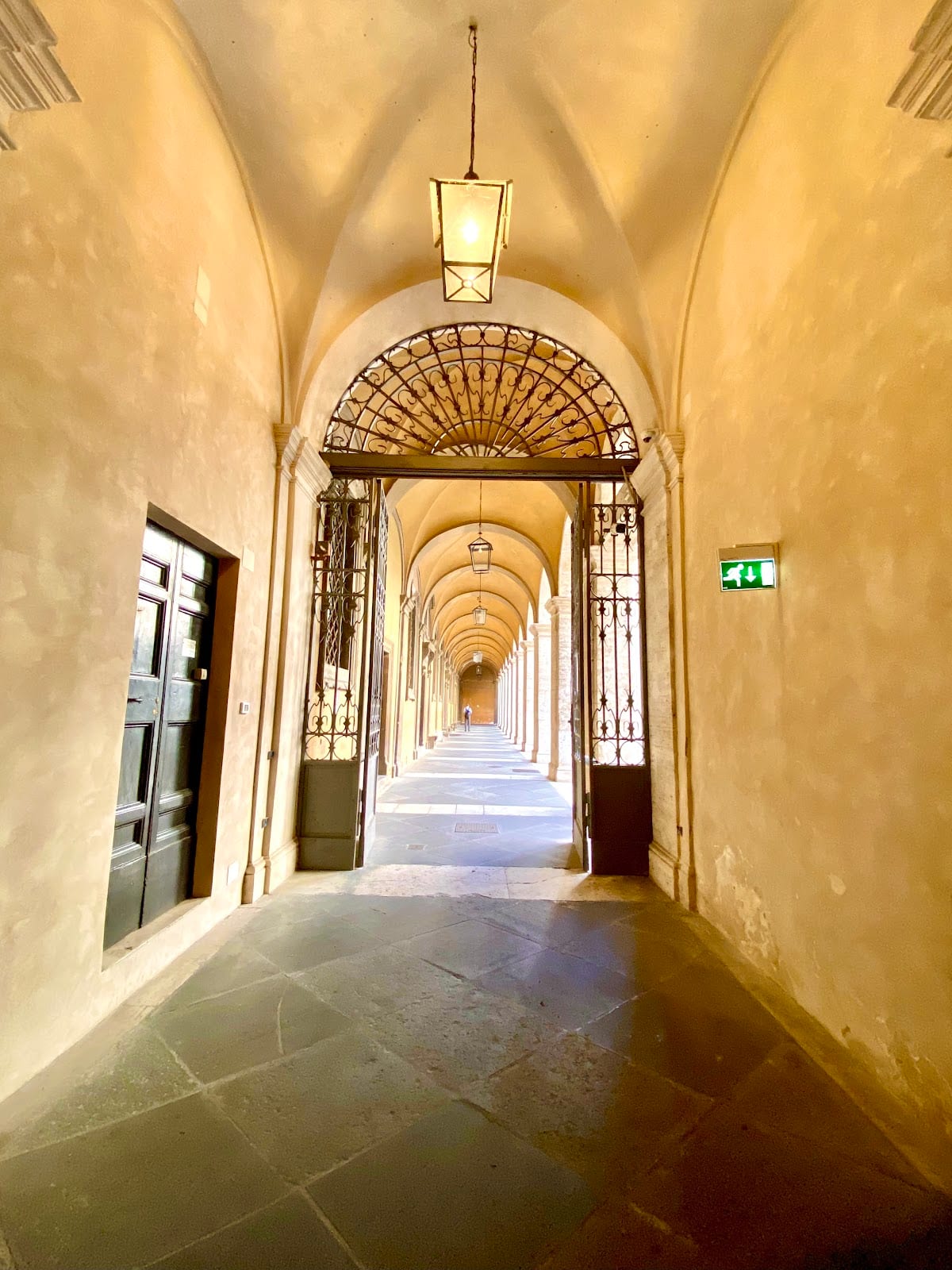 The arcaded courtyard of the old Sapienza university around Sant'Ivo.