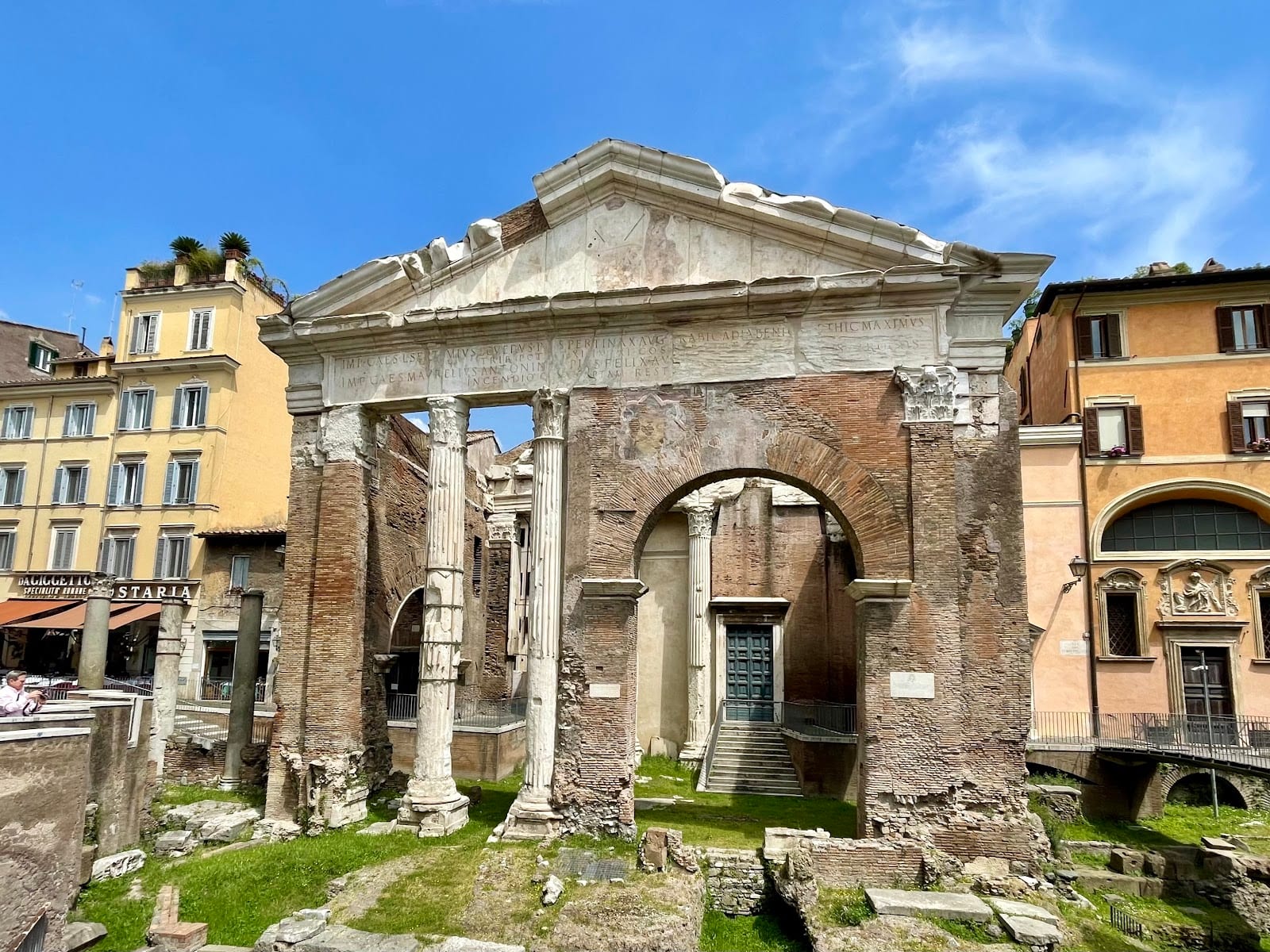 The ancient Portico d'Ottavia at the edge of Rome's Jewish Ghetto.