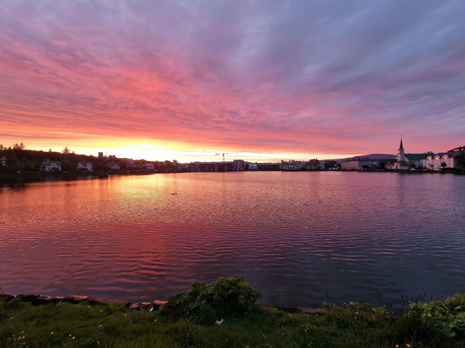 Tjörnin Pond in Reykjavik