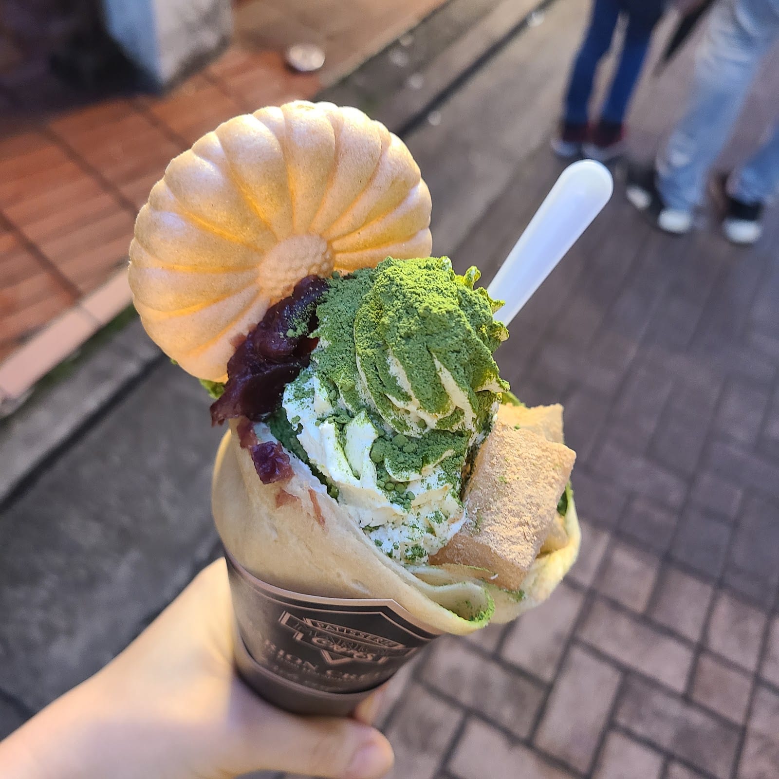 A matcha soft-serve crepe from Marion Crepes.