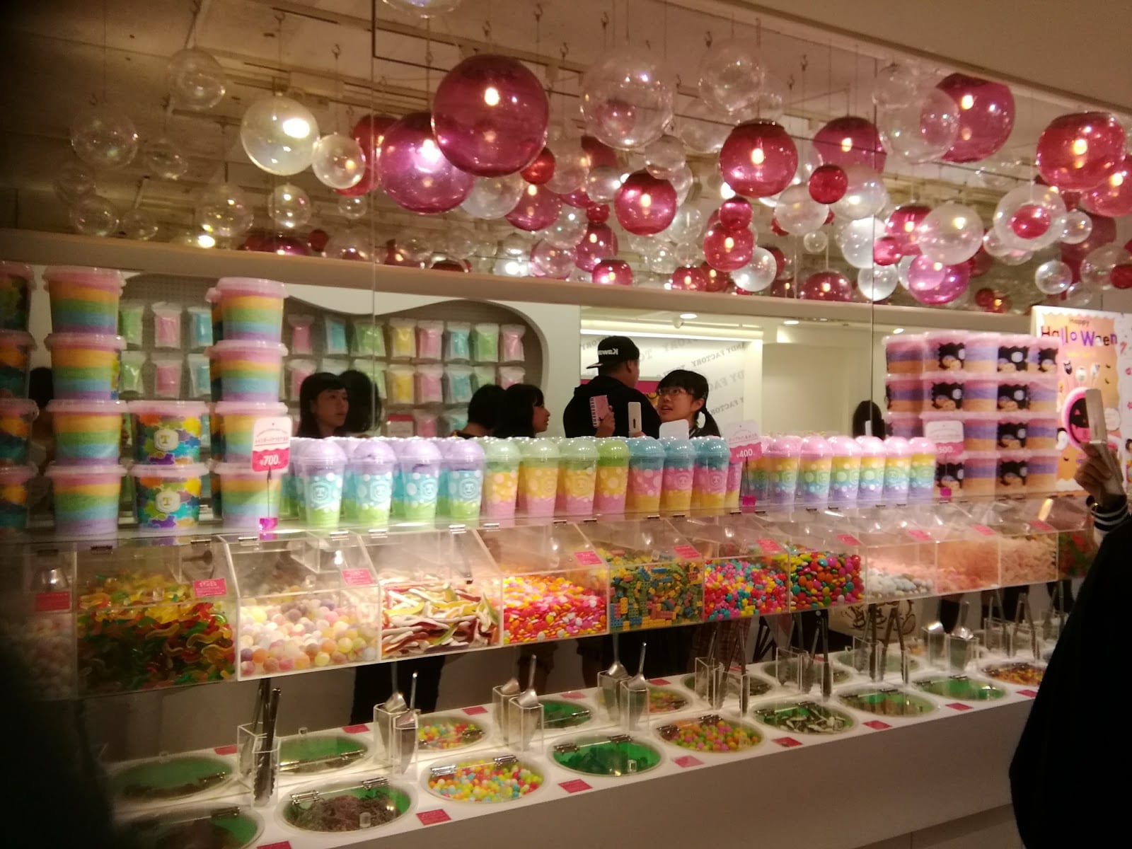 Colorful cotton candy and sweets at Totti Candy Factory.