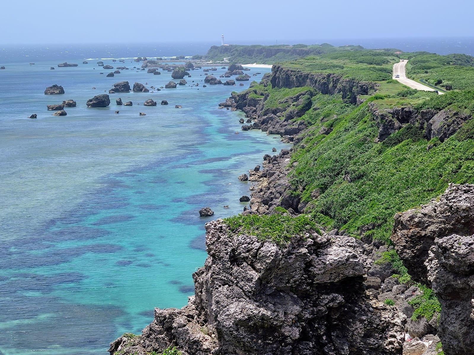 Higashi-Hennazaki Cape and Lighthouse in Okinawa