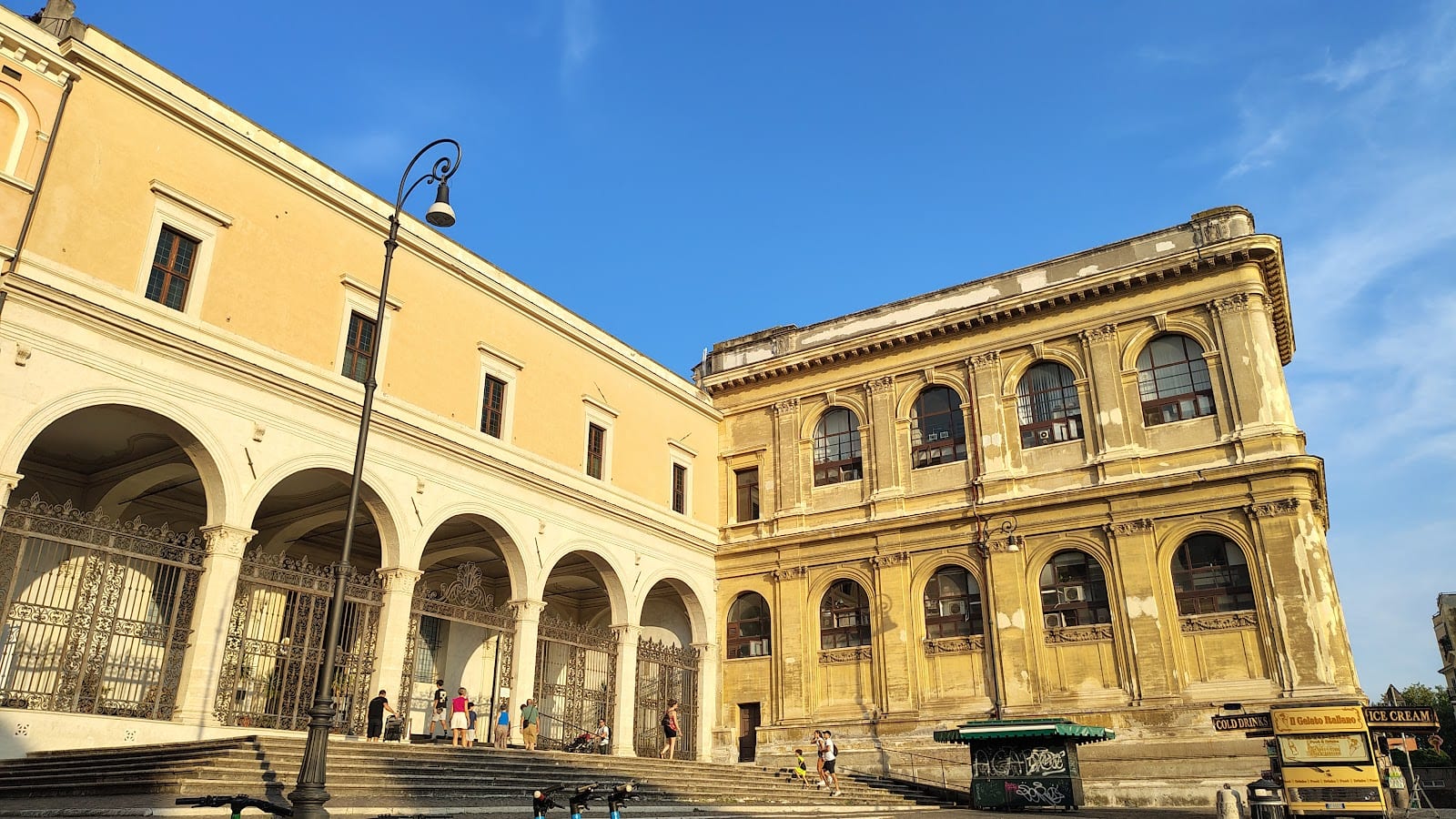 The portico and facade of the basilica of San Pietro in Vincoli in Monti.