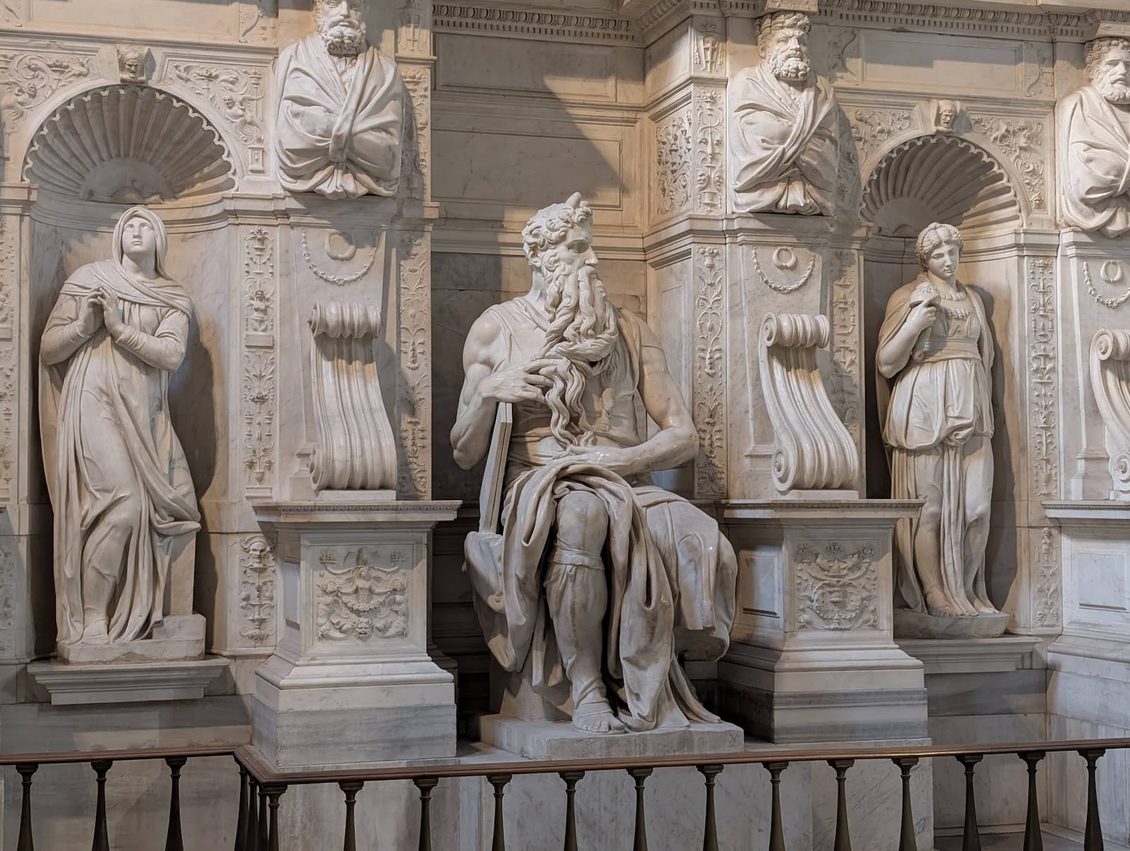 The tomb of Pope Julius II with Michelangelo's Moses at its center.