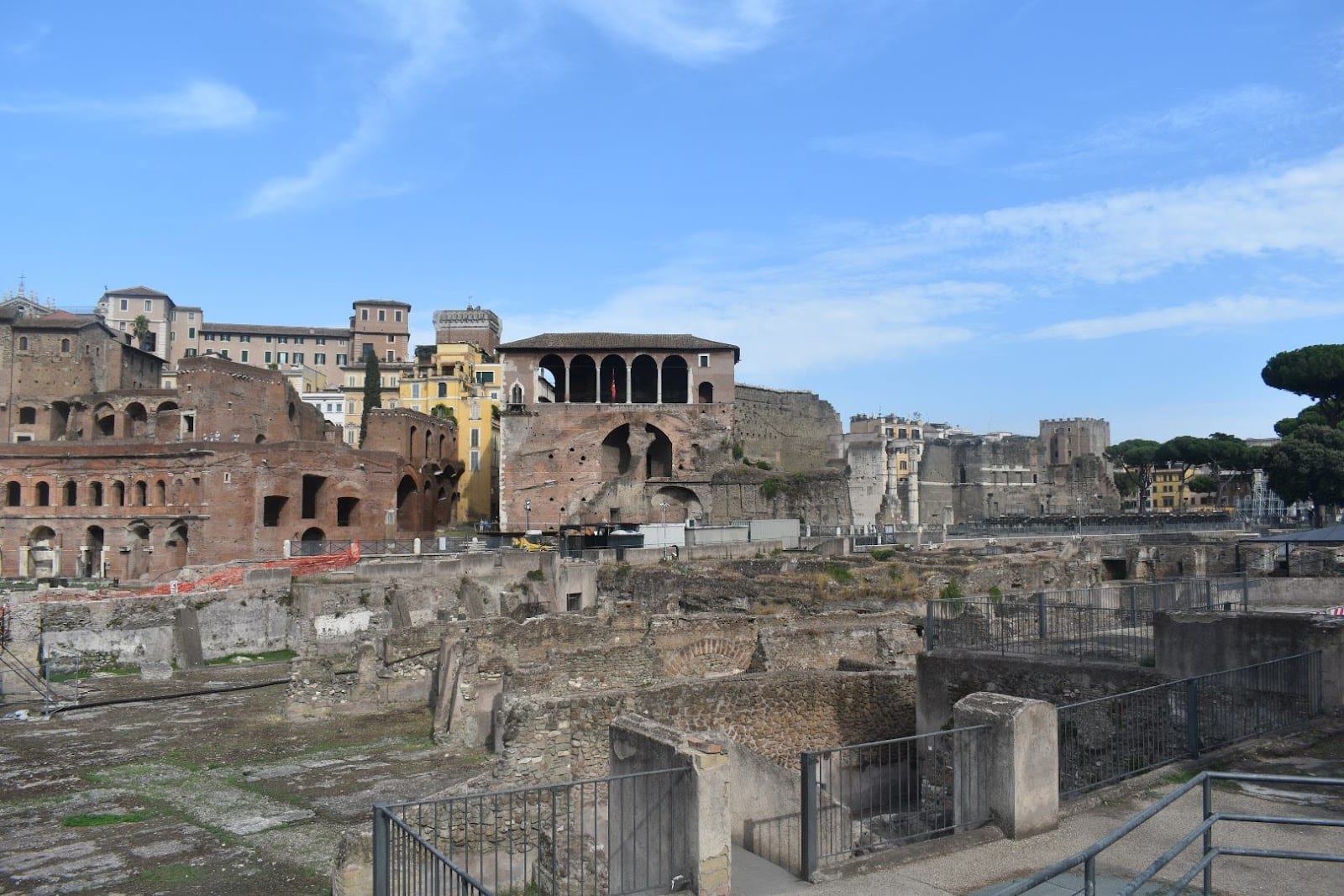 The ruins of Trajan's Market by day, seen from the fora.