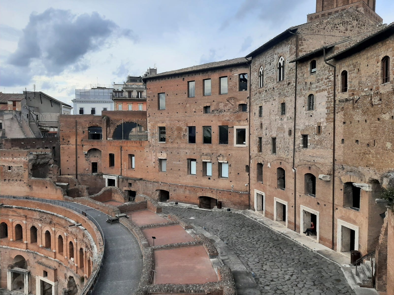 The multi-level vaulted facade of Trajan's Market.