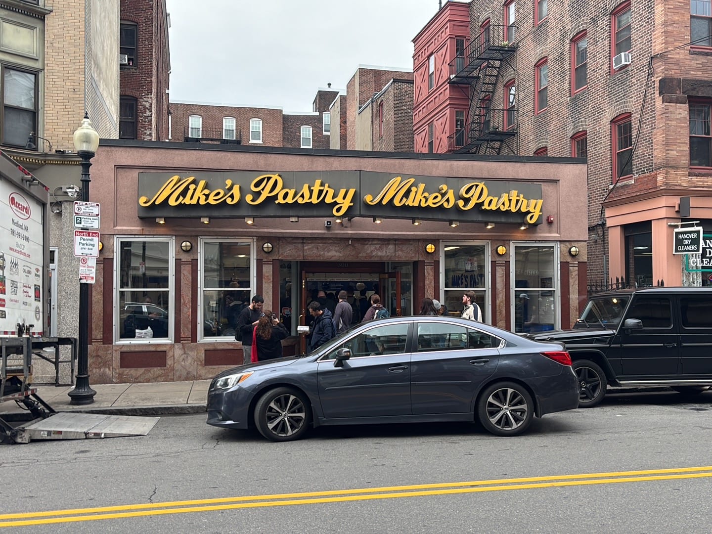 Hanover Street in the North End, home of Mike's Pastry.