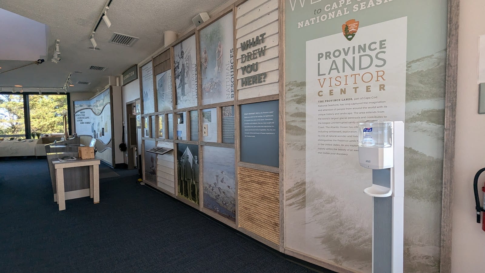 Interior exhibits at the Province Lands Visitor Center on Cape Cod National Seashore