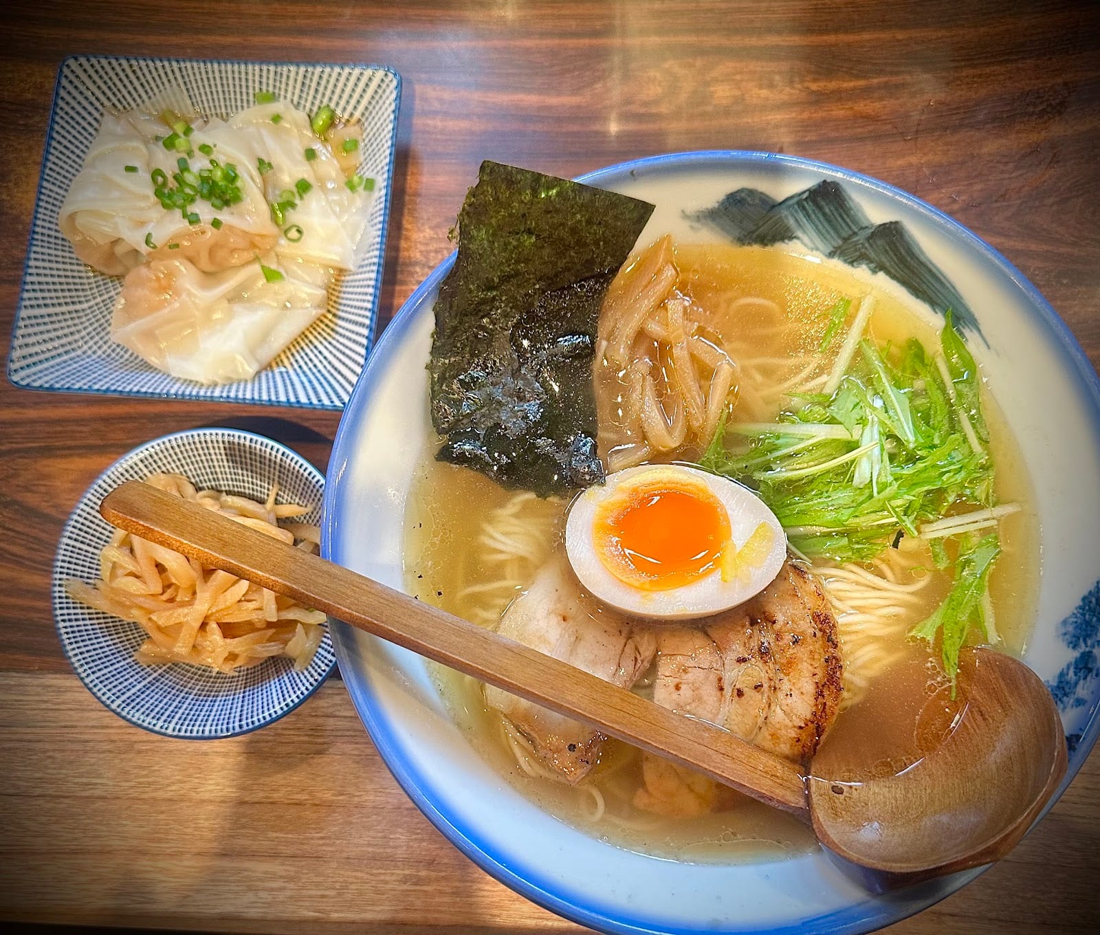 A clear, citrus-scented bowl of Afuri ramen.