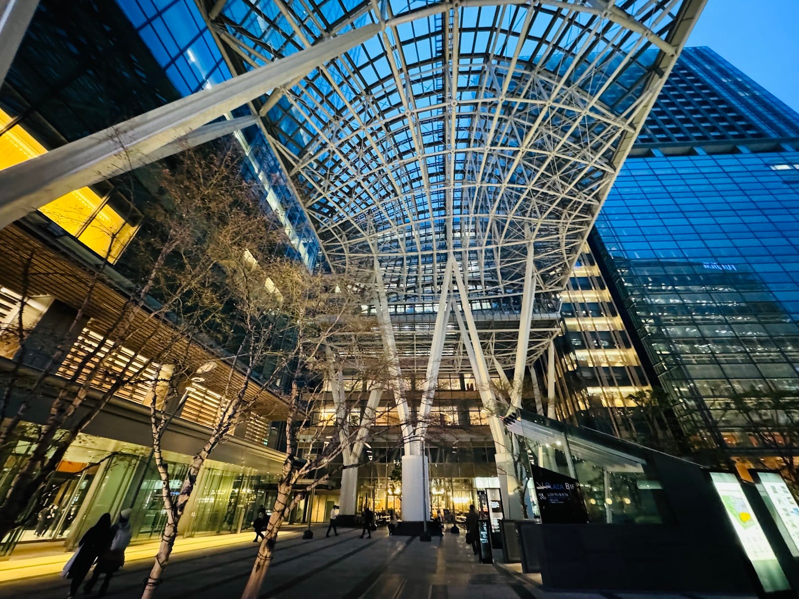 The glass-canopied Galleria atrium inside Tokyo Midtown.