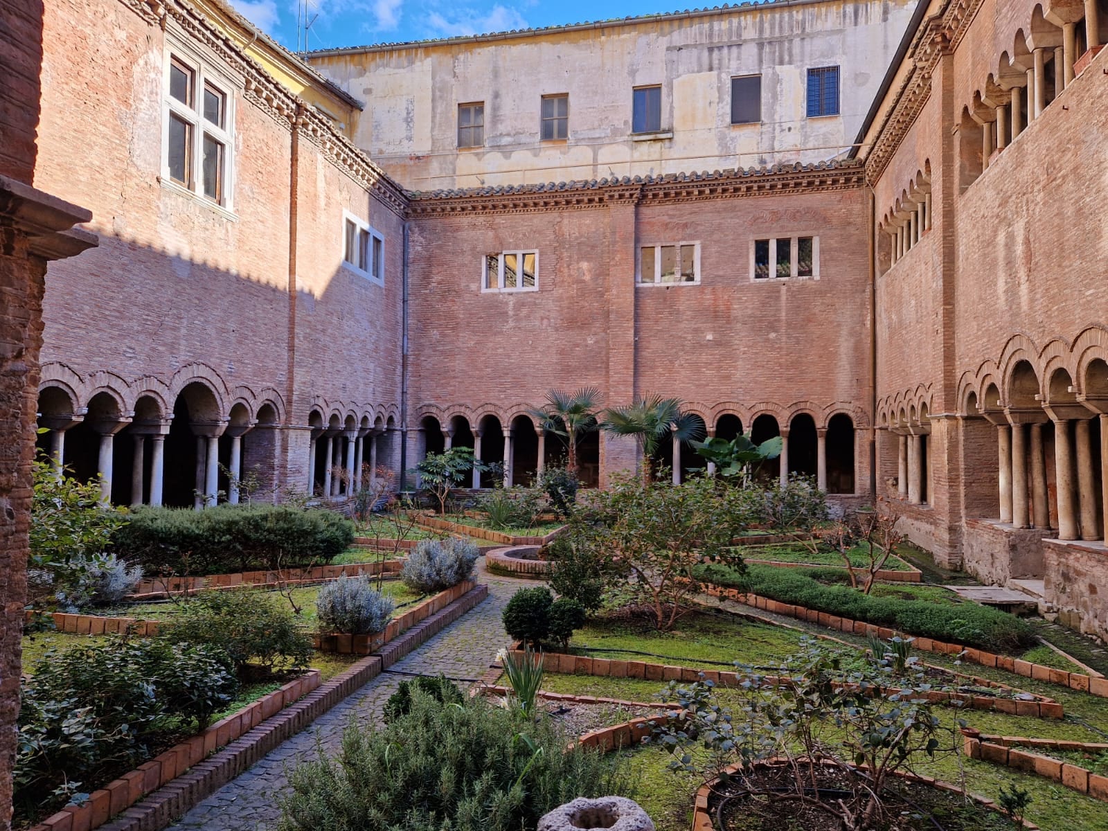 The medieval cloister garden of San Lorenzo fuori le Mura.