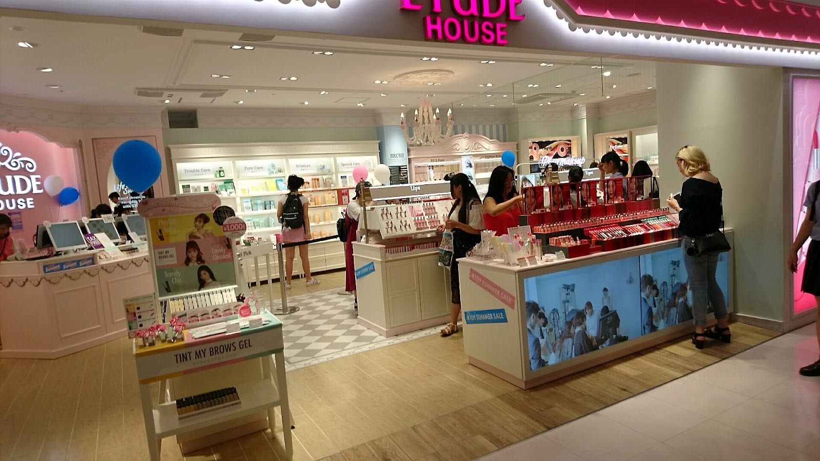 A cosmetics and accessories counter inside Shibuya 109.