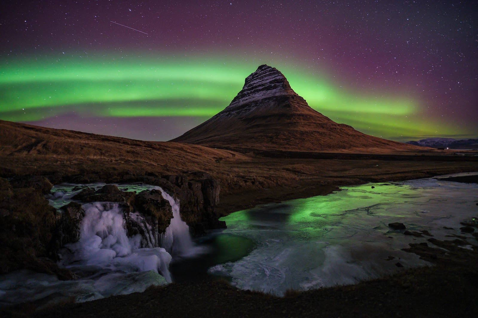Kirkjufell and Kirkjufellsfoss in Reykjavik