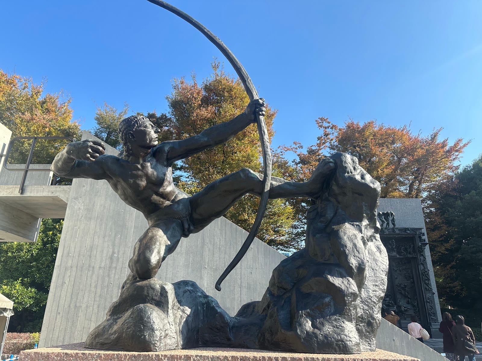 A Rodin bronze in the forecourt of the National Museum of Western Art.
