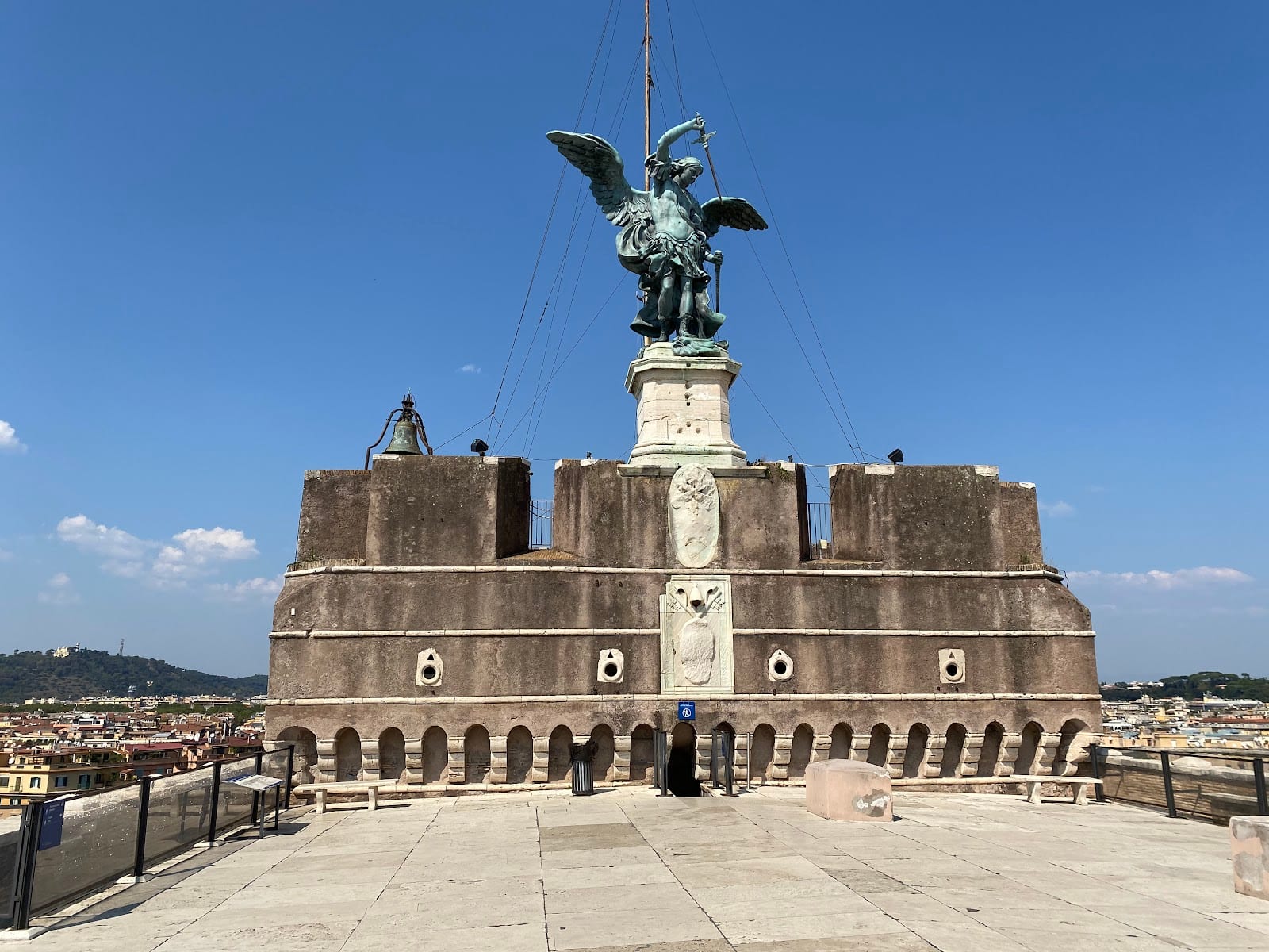 The bronze Archangel Michael on the summit terrace of Castel Sant'Angelo.