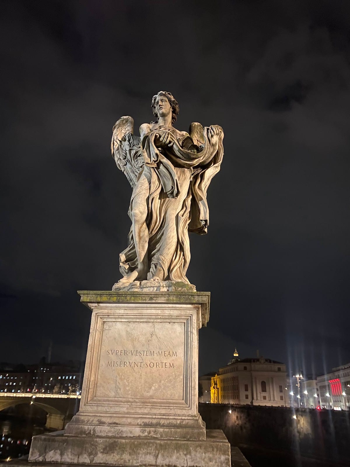 One of Bernini's Baroque angels on the Ponte Sant'Angelo holding an instrument of the Passion.