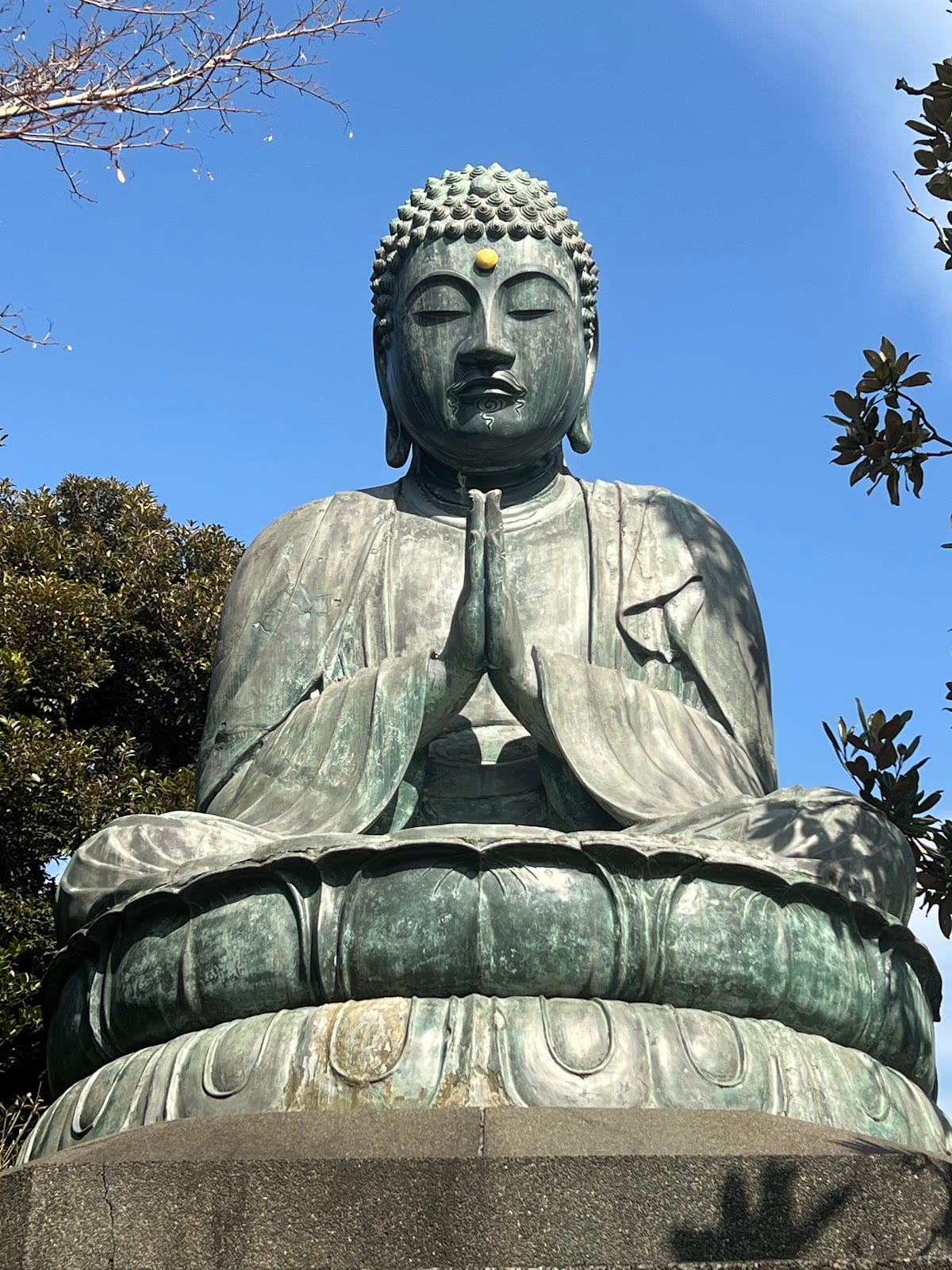 The bronze Great Buddha of Yanaka at Tennoji temple.