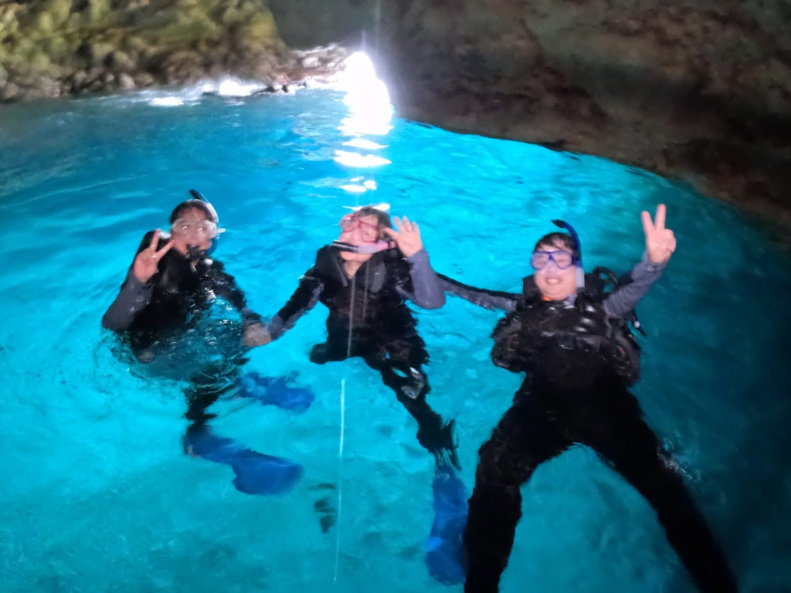 Blue Cave at Cape Maeda in Okinawa