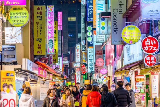 Hongdae Shopping Street in Seoul