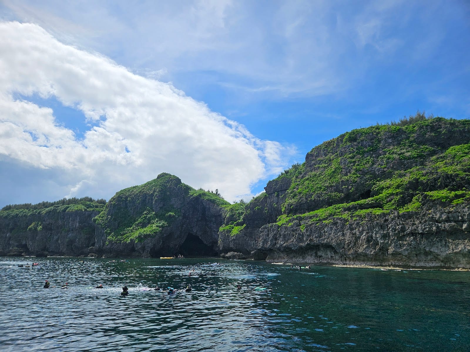 Blue Cave at Cape Maeda in Okinawa