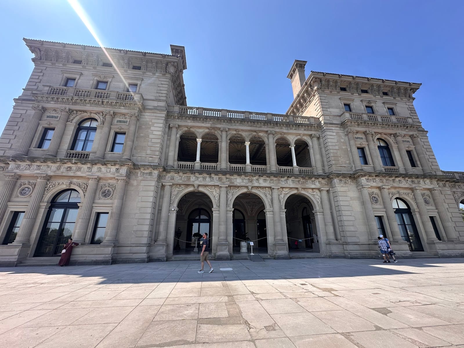A grand Gilded Age mansion overlooking the Atlantic coast in Newport, Rhode Island.