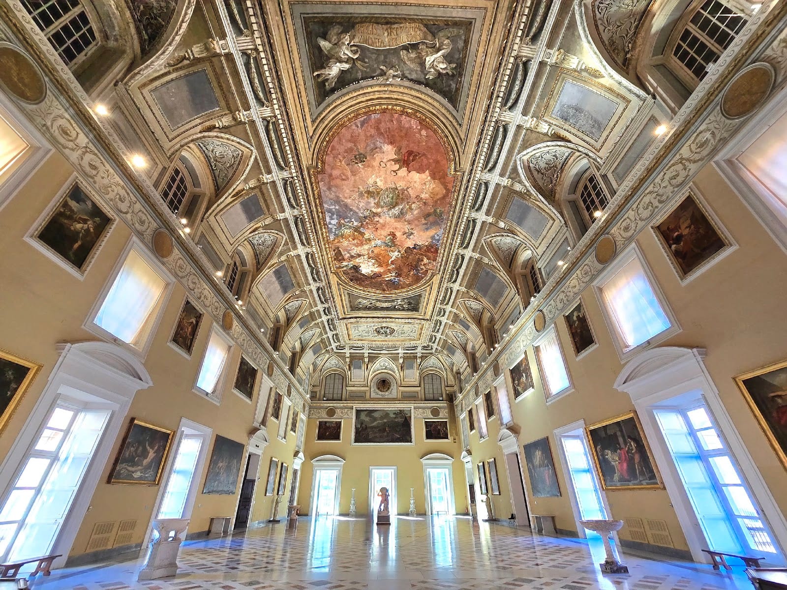 The frescoed grand hall (Salone della Meridiana) of the Naples Archaeological Museum.