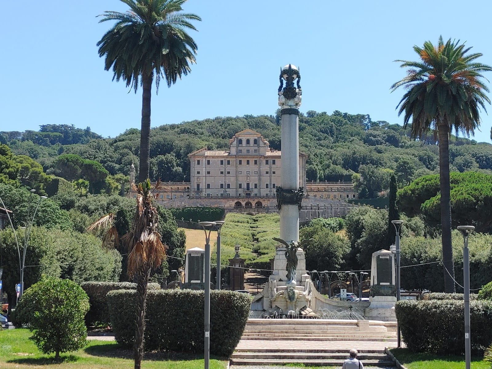 The water theatre and nymphaeum below Villa Aldobrandini in Frascati.