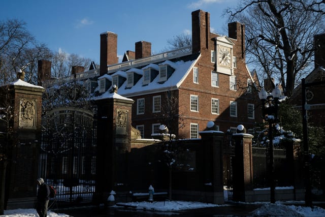 Harvard Yard gate in autumn