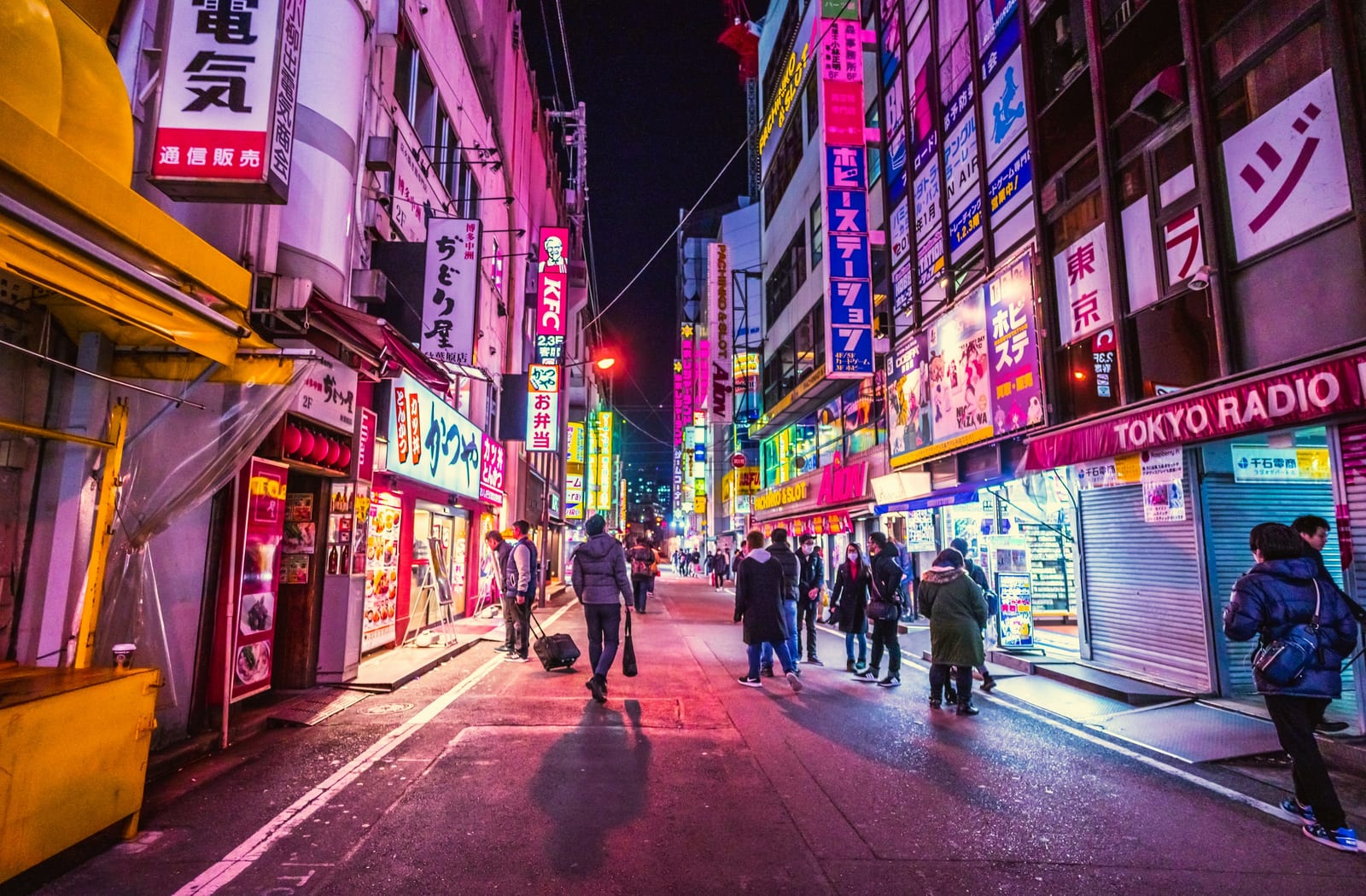 A Ginza shopping street in Tokyo.