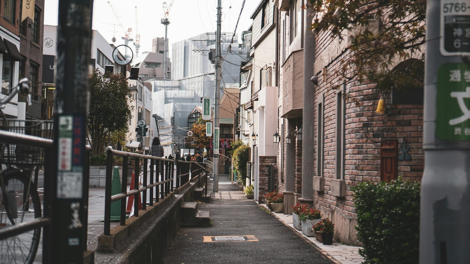 A quiet residential lane in old-town Tokyo.
