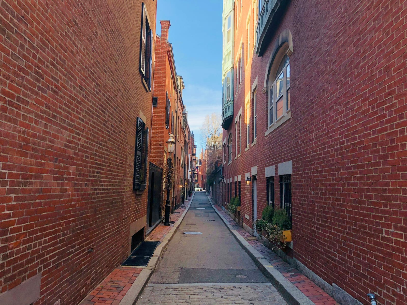 Narrow Hanover Street in Boston's North End