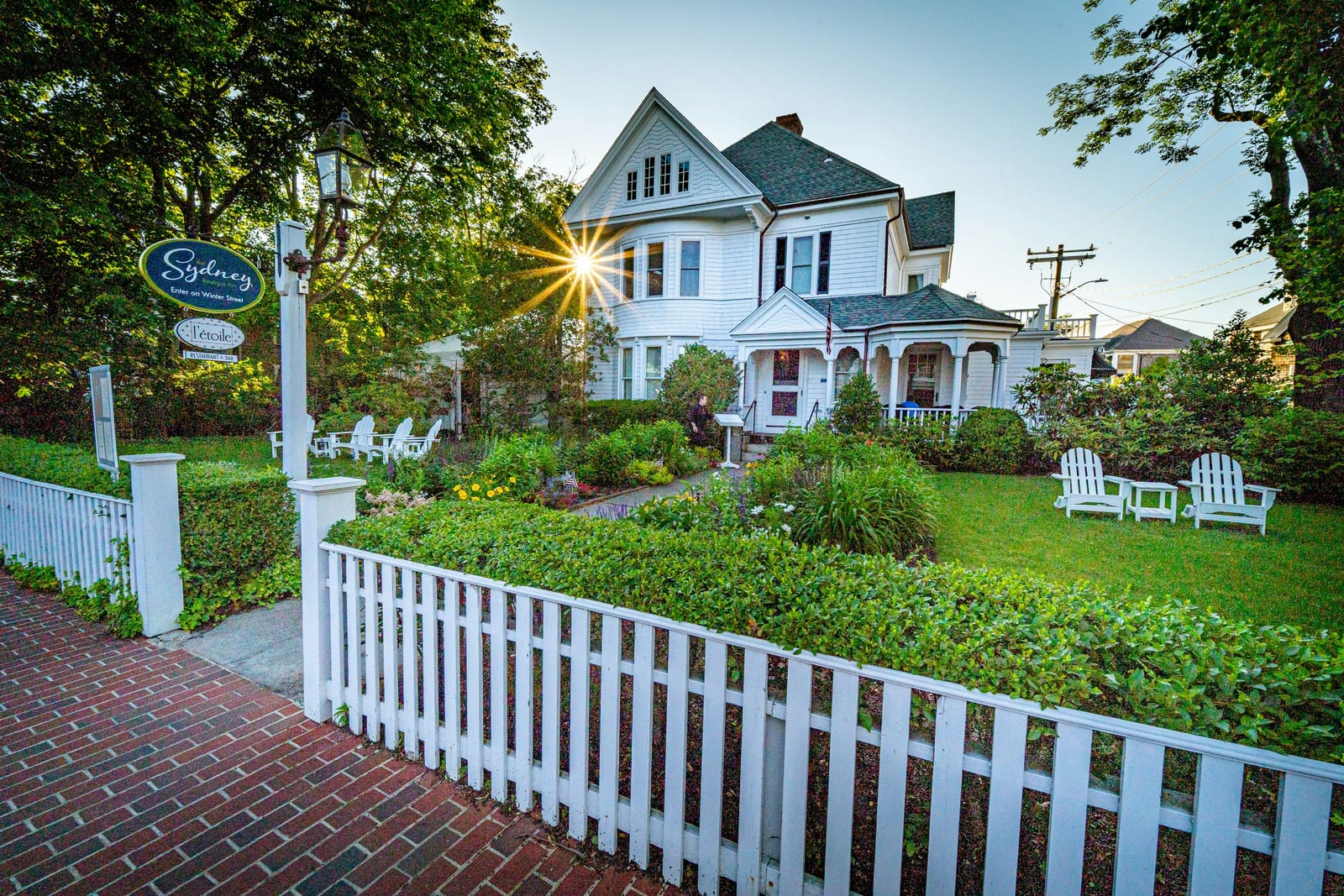 White wooden fence near a house in Edgartown on Martha's Vineyard