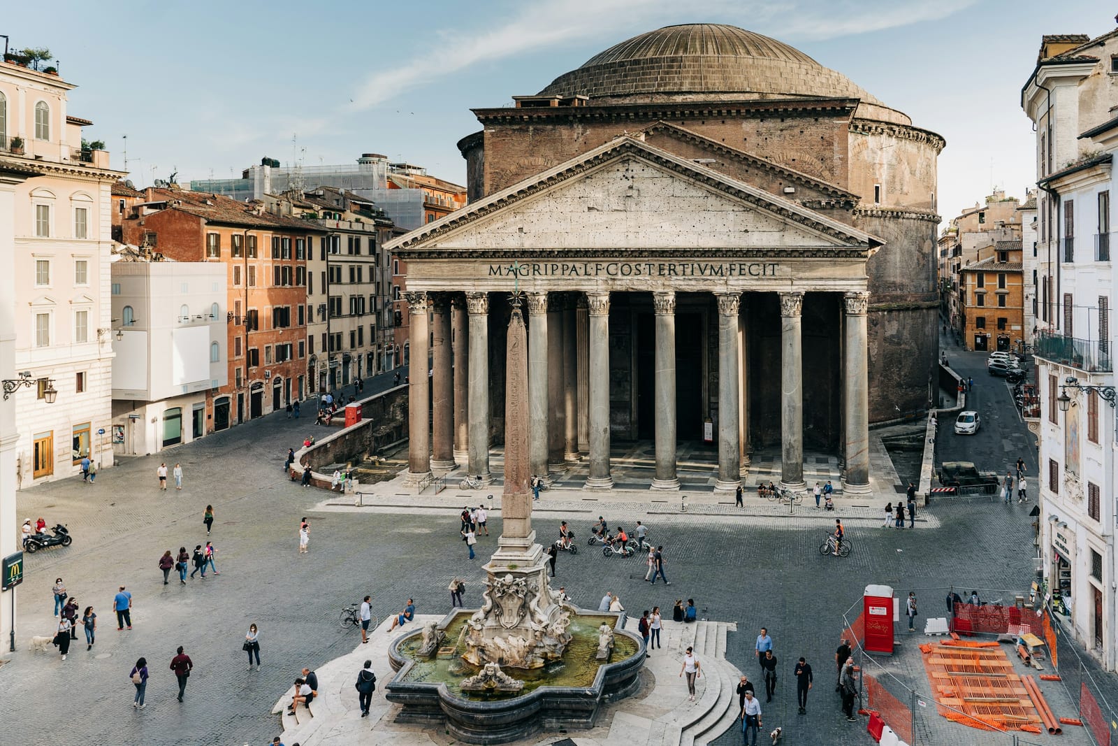 The Pantheon and the piazza at the heart of Rome's Centro Storico.