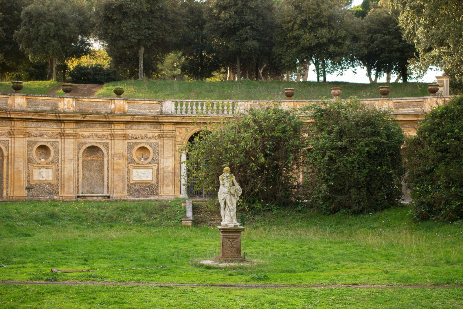 The water theatre and nymphaeum below Villa Aldobrandini in Frascati.