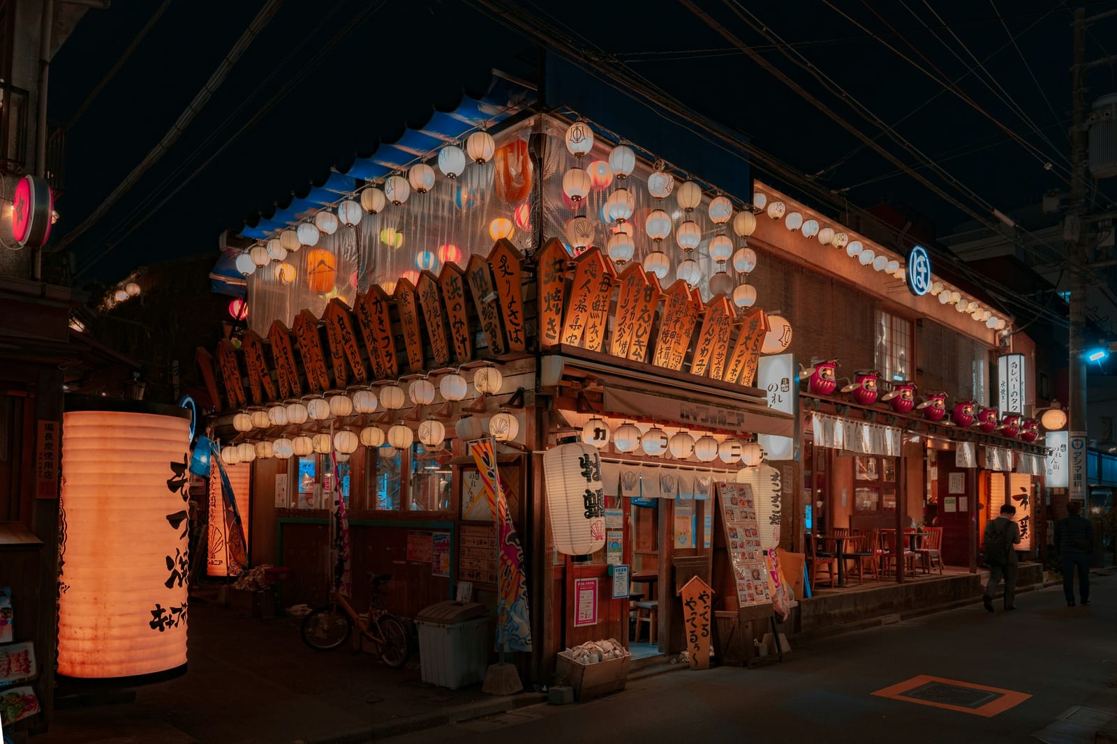 A traditional lantern-lit building in Asakusa