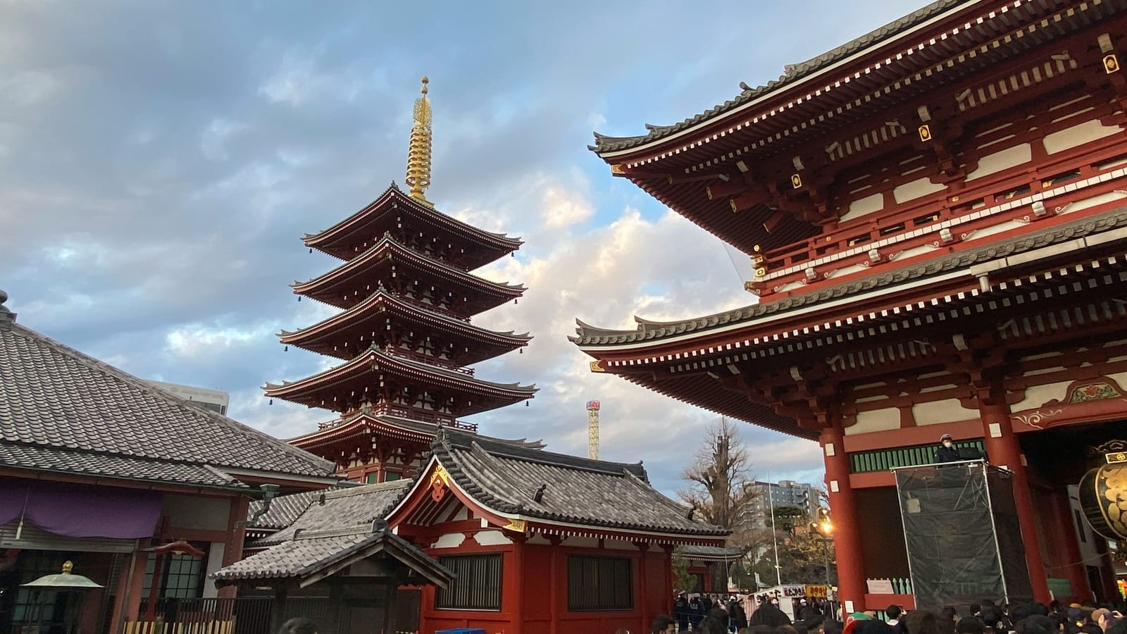 The Senso-ji temple gate in Asakusa.
