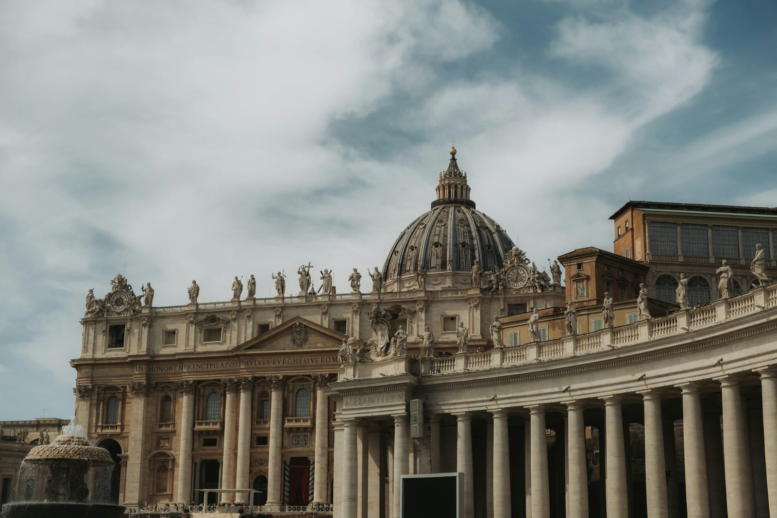 The colonnade above St Peter's Square in the Vatican.