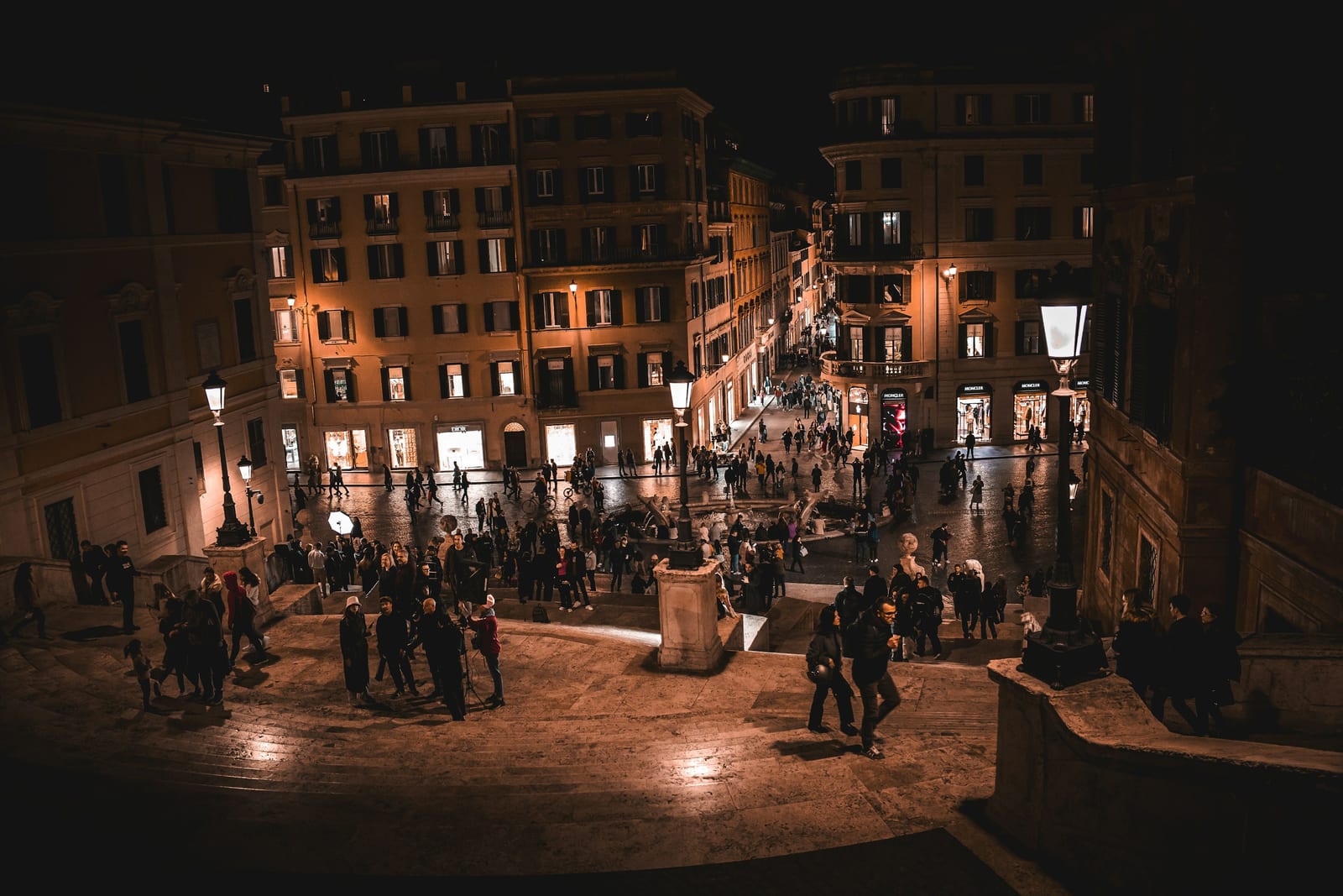 The Barcaccia fountain at the foot of the Spanish Steps in Piazza di Spagna.
