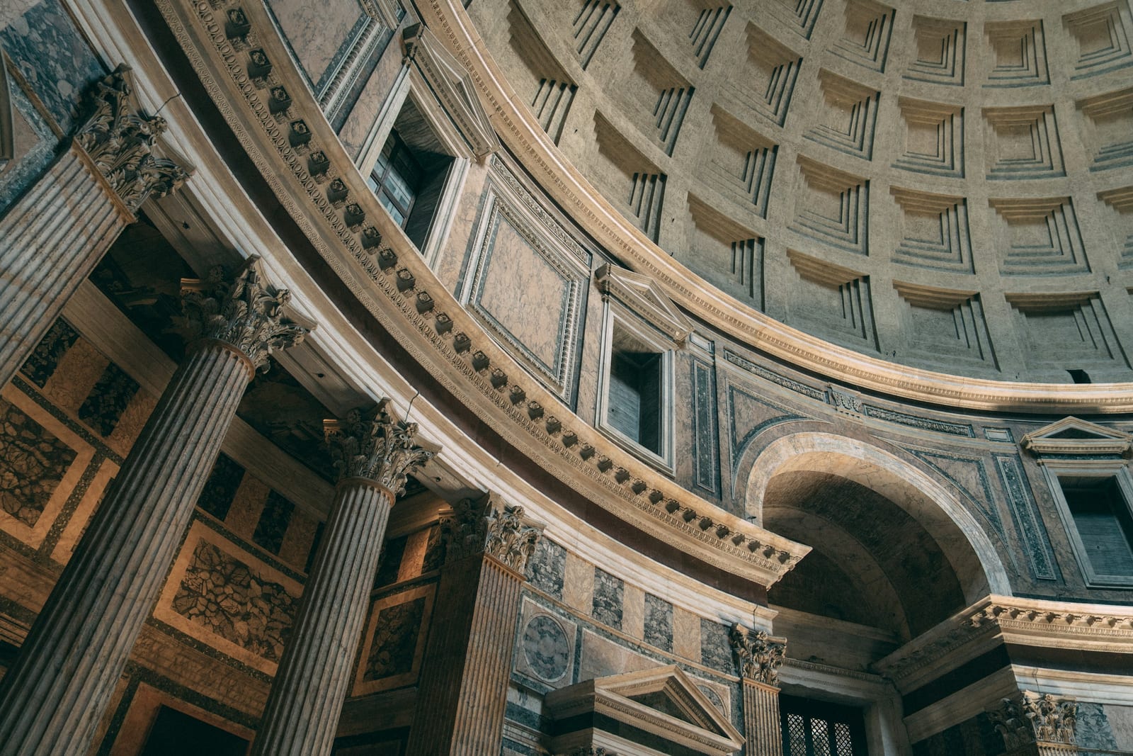 The Pantheon and its piazza fountain.