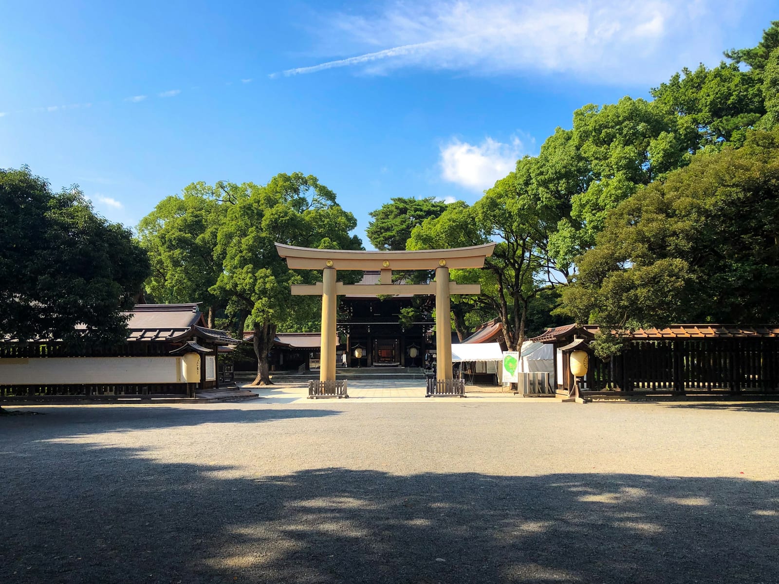 The wooden torii at Meiji Jingu, beside Harajuku.